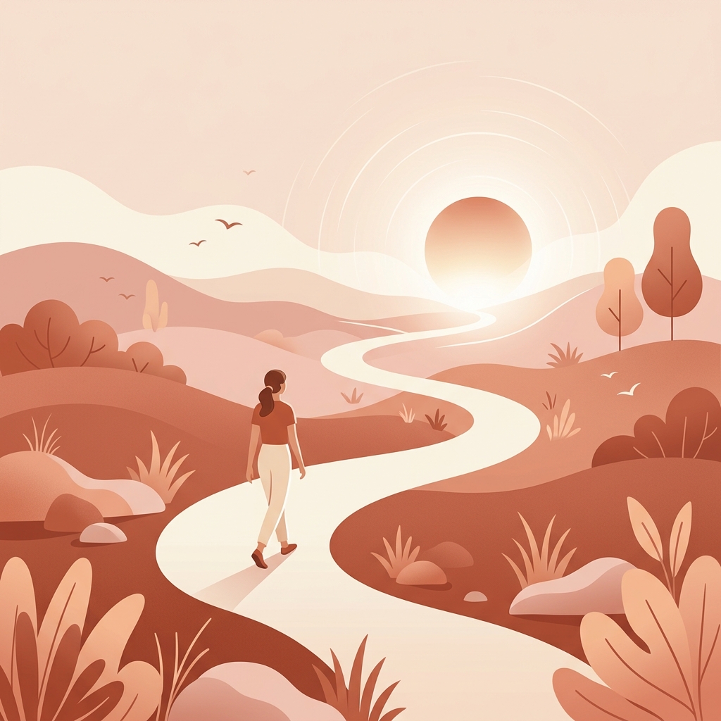 Personal Life Coaching illustration representing a path and growth
