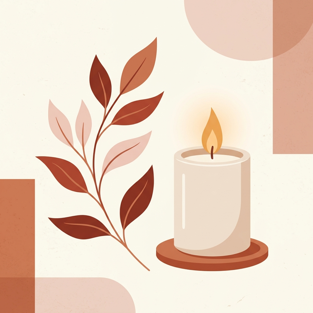 Stress and Burnout Coaching illustration representing candles and boundaries